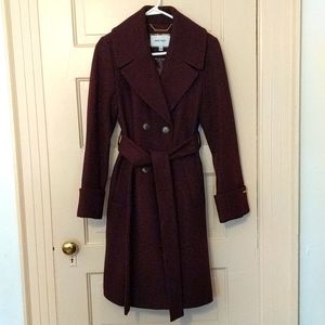 Nine West Plum Wool Coat